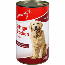 Produktbild von Jeden Tag Hundefutter Adult Stückchen in Sauce Rind 1240g Dose