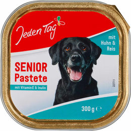 Produktbild von Jeden Tag Hundefutter Pastete Huhn mit Reis für Senior Hunde 300g Schale