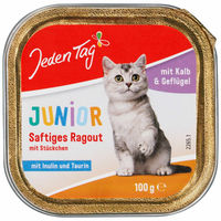 Produktbild von Jeden Tag Katzen Junior Nassfutter Ragout Kalb und Geflügel 100g
