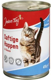 Produktbild von Jeden Tag Katzen Nassfutter Adult Saftige Happen in Sauce mit Seelachs 420g