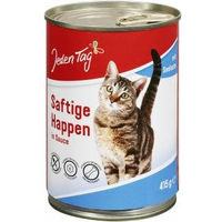 Produktbild von Jeden Tag Katzen Nassfutter Adult Saftige Happen in Sauce mit Seelachs 420g