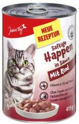 Produktbild von Jeden Tag Katzen Nassfutter Adult Saftige Happen mit Rind in Sauce 420g
