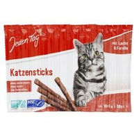 Produktbild von Jeden Tag Katzen Sticks Lachs und Forelle Leckerli 10x5g