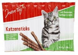 Jeden Tag Katzensticks Dentalsnack Kaninchen und Geflügel mit Hefe 10x5g – Bild 1 von 3