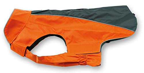 JEGGO Hundemantel Wasserdicht Allwetter Regenjacke aus Ripstop Material Anthrazit Orange Größe L – Bild 1 von 3