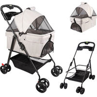 Produktbild von JEOBEST 2in1 Hundebuggy und Transportbox für kleine bis mittlere Hunde Grau wasserabweisend faltbar