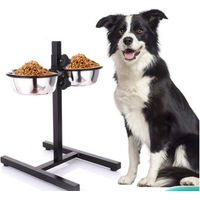 Produktbild von JEOBEST Futterstation für Hunde mit höhenverstellbarem Napfständer aus Edelstahl 1,8 L Rutschfest