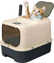 JEOBEST Haubentoilette für Katzen mit Geruchskontrolle, Schublade und Schaufel, Kunststoff, bis 12kg – Bild 1 von 5