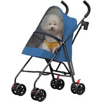 Produktbild von JEOBEST Hundebuggy für kleine Hunde und Katzen mit Moskitonetz und Becherhalter, faltbarer Hundewagen für alle Altersstufen
