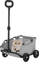 JEOBEST Hundebuggy Mini-Hundewagen für kleine Hunde und Katzen aus Oxford-Gewebe Grau S – Bild 1 von 5
