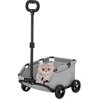 Produktbild von JEOBEST Hundebuggy Mini-Hundewagen für kleine Hunde und Katzen aus Oxford-Gewebe Grau S