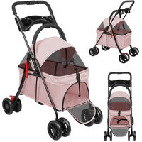 Produktbild von JEOBEST Hundebuggy und Katzenbuggy faltbar aus Oxford-Gewebe in Rosa für kleine Hunde und Katzen