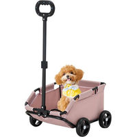 Produktbild von JEOBEST Hundebuggy und Katzenbuggy Mini Faltbarer Hundewagen aus Oxford-Gewebe Rosa Größe S