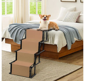 JEOBEST Hunderampe Tiertreppe mit 4 Stufen als klappbare Einstiegshilfe für Hund und Senior, höhenverstellbar und wasserabweisend – Bild 1 von 2