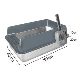 Produktbild von JEOBEST Katzentoilette Edelstahl XL Offene Schalentoilette für Katzen