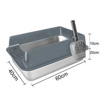 Produktbild von JEOBEST Katzentoilette Edelstahl XL Offene Schalentoilette für Katzen