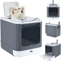 Produktbild von JEOBEST Katzentoilette Haubentoilette aus Kunststoff mit Deckel, Schaufel und Aktivkohlefilter für Katzen