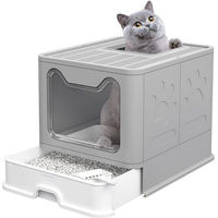 Produktbild von JEOBEST Katzentoilette Top-Entry mit Schubladensystem aus Kunststoff Grau