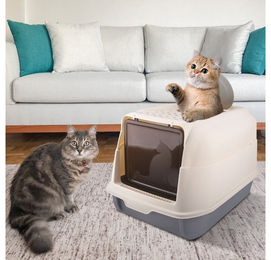 JEOBEST Offene Katzentoilette mit Schaufel Grau für Katzen und Kitten 36 x 51 x 34cm – Bild 1 von 4