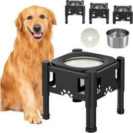 JEOBEST Slow Feeder Futternapf aus Edelstahl für Hunde höhenverstellbar und auslaufsicher – Bild 1 von 5