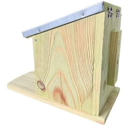 Jet-Line Eichhörnchenhaus aus Holz in Natur Braun als wetterfeste Futterstation für Eichhörnchen und Vögel – Bild 1 von 4