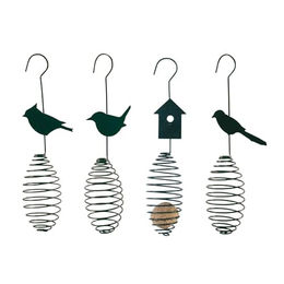 Produktbild von Jet-Line Futtersäule Futterfeder für Wildvögel 4-teilig aus Metall Grün