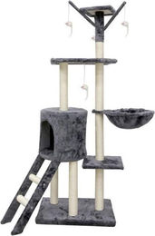 Jipsy Kratzbaum für Katzen in Grau mit 3 Plattformen, Nische und Leiter, 79 x 34 x 138 cm – Bild 1 von 2