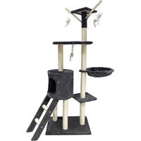 Produktbild von Jipsy Kratzbaum für Katzen in Grau mit Plüsch und Sisal, 79 x 34 x 138 cm