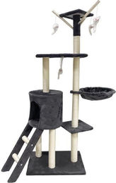 JIPSY Kratzbaum für Katzen in Grau mit Sisal, 138 x 79 x 34 cm – Bild 1 von 4