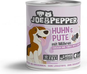 Joe & Pepper Hundefutter Adult Huhn & Pute mit Möhren Stückchen in Sauce getreidefrei 6x800g - 12 x 800 g – Bild 1 von 4