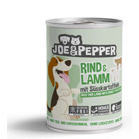 Produktbild von Joe & Pepper Hundefutter Rind und Lamm mit Süßkartoffeln Stückchen in Sauce Getreidefrei Adult 6x400g