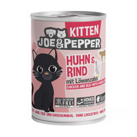 Produktbild von Joe & Pepper Katzen Nassfutter Kitten Huhn & Rind mit Löwenzahn getreidefrei 6x400g