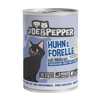 Produktbild von Joe & Pepper Katzenfutter Huhn & Forelle mit Möhren getreidefrei für erwachsene Katzen 6x400g