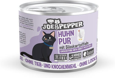 Produktbild von Joe & Pepper Katzenfutter Huhn pur mit Süßkartoffeln getreidefrei für erwachsene Katzen 6x200g
