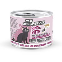 Produktbild von Joe & Pepper Katzenfutter Rind und Pute mit Süßkartoffeln Adult Getreidefrei 6x200g