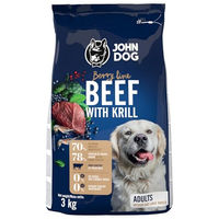 Produktbild von JOHN DOG Berry Line Trockenfutter für erwachsene Hunde mittlerer und großer Rassen Rind mit Krill getreidefrei hypoallergen 3kg