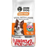 Produktbild von JOHN DOG Good Form Hundetrockenfutter Adult Medium und Large Breeds Kalb mit Lamm Glutenfrei 12 kg