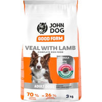 Produktbild von JOHN DOG Good Form Trockenfutter für erwachsene Hunde mit Kalb und Lamm glutenfrei 3kg
