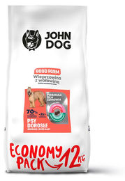 JOHN DOG Good Form Trockenfutter für Hunde Adult Schwein mit Rind glutenfrei 12 kg – Bild 1 von 3