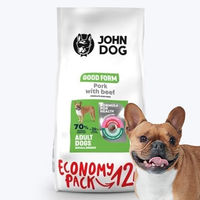 Produktbild von JOHN DOG Good Form Trockenfutter für Hunde mit Schwein und Rind für kleine Rassen 12kg