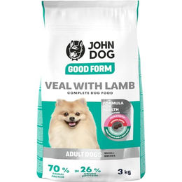 JOHN DOG Good Form Trockenfutter für kleine Hunde mit Kalb und Lamm getreidefrei 3kg – Bild 1 von 1