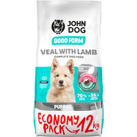Produktbild von JOHN DOG Good Form Trockenfutter für Welpen aller Größen mit Kalb und Lamm glutenfrei und hypoallergen 12 kg