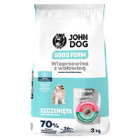 Produktbild von JOHN DOG Good Form Welpentrockenfutter Schwein mit Rind Getreidefrei und Glutenfrei 3 kg