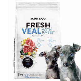 JOHN DOG Happy Start Welpenfutter Trockenfutter mit Kalb und Kaninchen getreidefrei 3kg – Bild 1 von 1