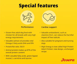Josera Adult High Protein Huhn Trockenfutter für Hunde glutenfrei 3 x 3 kg – Bild 1 von 3