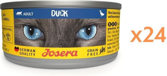 Produktbild von Josera Adult Nassfutter Ente für Katzen 24x85g getreidefrei
