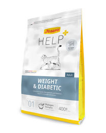Produktbild von Josera Help Weight & Diabetic Trockenfutter für erwachsene Katzen zur Gewichtskontrolle und Diabetes-Unterstützung 400 g - 400 g