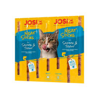 Produktbild von Josera JosiCat Meat Sticks Lachs und Forelle Katzen-Leckerli für adulte Katzen 20 x 35 g - 20 x 35 g