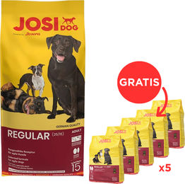 Produktbild von Josera JosiDog Regular Adult Hundefutter Geflügel glutenfrei 15 kg plus 5 x 900 g gratis