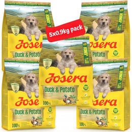 Josera Junior Duck & Potato Getreidefreies Trockenfutter für Hunde Welpen Ente & Kartoffel 5 x 900 g – Bild 1 von 4